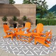 thumbnail image 1 of WestinTrends Malibu 7-Pieces Outdoor Patio Furniture Set, All Weather Outdoor Seating Plastic Adirondack Chair Set of 4, Coffee Table and 2 Side Table, Orange, 1 of 13