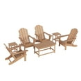 thumbnail image 1 of WestinTrends Malibu 7-Pieces Outdoor Patio Furniture Set, All Weather Outdoor Seating Plastic Adirondack Chair Set of 4, Coffee Table and 2 Side Table, Teak, 1 of 7