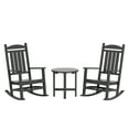 thumbnail image 1 of WestinTrends Malibu Classic 3 Piece Outdoor Rocking Chairs Set, All Weather Poly Lumber Adirondack Rocker Bistro Set Patio Deck Porch Chairs Set of 2 with Side Table, Gray, 1 of 7