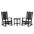 thumbnail image 1 of WestinTrends Malibu Classic 3 Piece Outdoor Rocking Chairs Set, All Weather Poly Lumber Adirondack Rocker Bistro Set Patio Deck Porch Chairs Set of 2 with Side Table, Black, 1 of 7