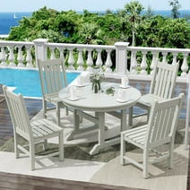 WestinTrends Malibu Classic Outdoor Dining Chairs, All Weather Poly Lumber Adirondack Patio Chairs Restaurant Bistro Chairs Support 350 LBS, Arched Backrest and Curved Seat for Comfort, Sand