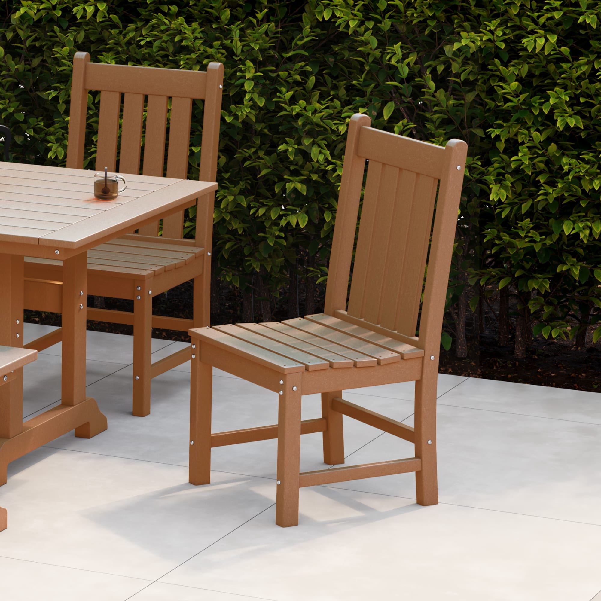 WestinTrends Malibu Outdoor Patio Dining Chair, Teak