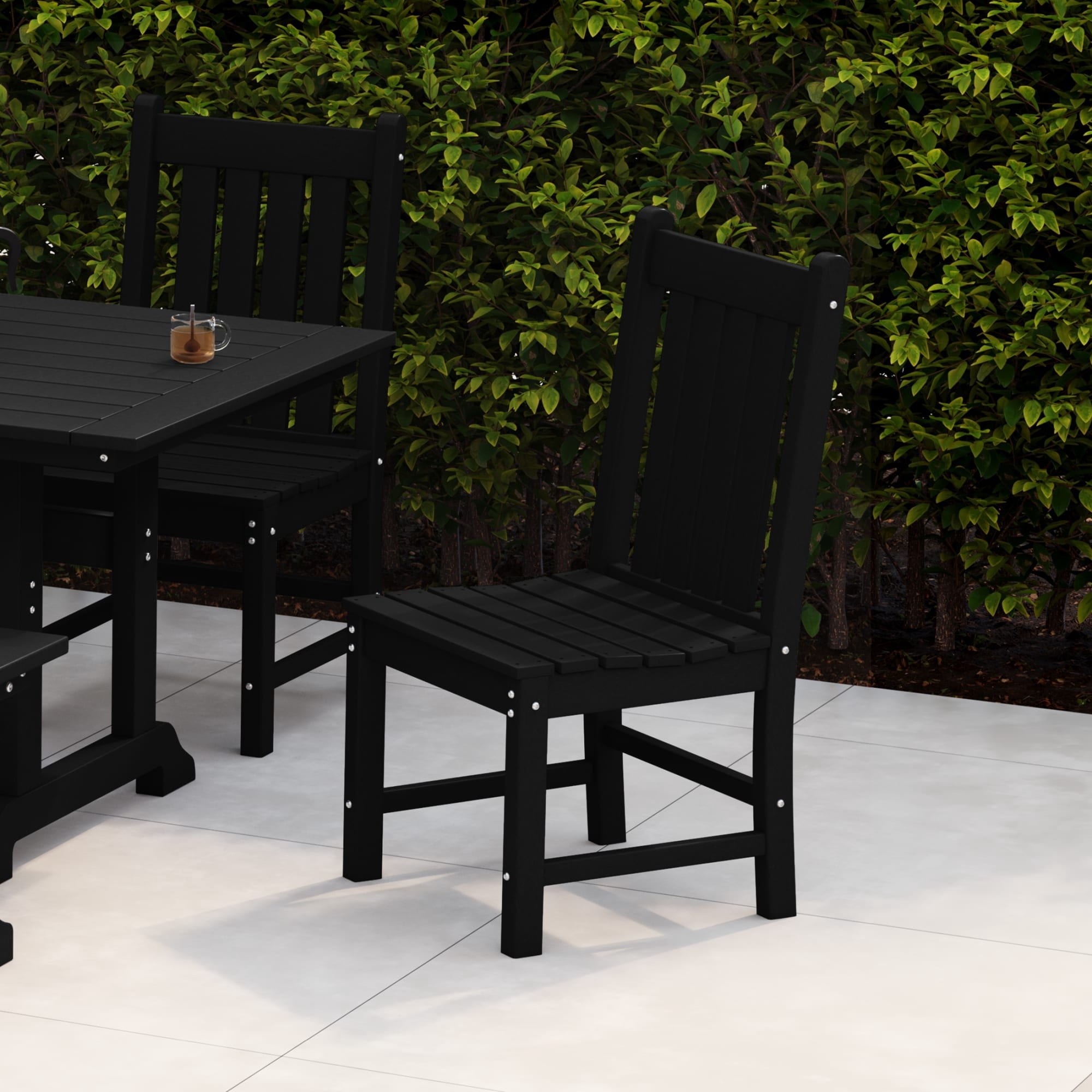WestinTrends Malibu Outdoor Patio Dining Chair, Black