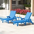 thumbnail image 1 of WestinTrends Malibu 3-Piece Outdoor Chaise Lounge Set with Side Table, All-Weather Poly Lumber, 5-Position Backrest, Lawn Pool Patio Furniture, Pacific Blue, 1 of 14