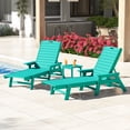 thumbnail image 1 of WestinTrends Malibu 3-Piece Outdoor Chaise Lounge Set with Side Table, All-Weather Poly Lumber, 5-Position Backrest, Lawn Pool Patio Furniture, Turquoise, 1 of 14
