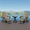 thumbnail image 1 of WestinTrends Malibu Folding Adjustable Adirondack Chair with Retractable Ottoman and Cup Holder (Set of 2), Weathered Wood, 1 of 16