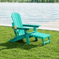 thumbnail image 1 of WestinTrends Malibu Folding Adjustable Adirondack Chair with Retractable Ottoman and Cup Holder, Turquoise, 1 of 13