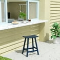 thumbnail image 1 of WestinTrends Malibu HDPE Outdoor Patio 24" Counter Stool Saddle Seat, Navy Blue, 1 of 11