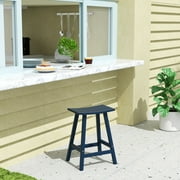 WestinTrends Malibu HDPE Outdoor Patio 24" Counter Stool Saddle Seat, Navy Blue