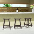 thumbnail image 1 of WestinTrends Malibu HDPE Outdoor Patio 24" Counter Stool Saddle Seat (Set of 3), Dark Brown, 1 of 12
