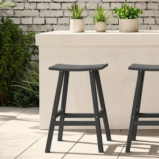WestinTrends Malibu HDPE Outdoor Patio 29" Bar Stool Saddle Seat, Gray