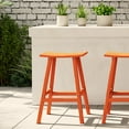 thumbnail image 1 of WestinTrends Malibu HDPE Outdoor Patio 29" Bar Stool Saddle Seat, Orange, 1 of 14