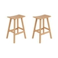 thumbnail image 1 of WestinTrends Malibu HDPE Outdoor Patio 29" Bar Stool Saddle Seat (Set of 2), Teak, 1 of 8