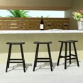 thumbnail image 1 of WestinTrends Malibu HDPE Outdoor Patio 29" Bar Stool Saddle Seat (Set of 3), Black, 1 of 11