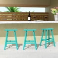 thumbnail image 1 of WestinTrends Malibu HDPE Outdoor Patio 29" Bar Stool Saddle Seat (Set of 3), Turquoise, 1 of 11