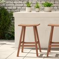 thumbnail image 1 of WestinTrends Malibu HDPE Outdoor Patio 29" Bar Stool Saddle Seat, Teak, 1 of 14