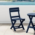 thumbnail image 1 of WestinTrends Malibu HDPE Outdoor Patio Modern Folding Dining Chair, Navy Blue, 1 of 15