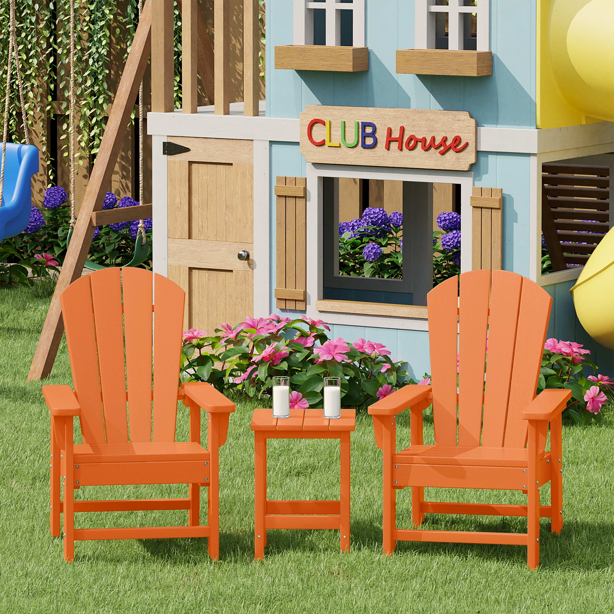 Sedia da giardino Adirondack poggiapiedi Tavolo in HDPE Blu acqua