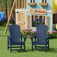thumbnail image 1 of WestinTrends Malibu Kids Outdoor Adirondack Plastic Patio Chair (Set of 2), Navy Blue, 1 of 15