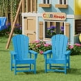 thumbnail image 1 of WestinTrends Malibu Kids Outdoor Adirondack Plastic Patio Chair (Set of 2), Pacific Blue, 1 of 15