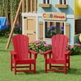 thumbnail image 1 of WestinTrends Malibu Kids Outdoor Adirondack Plastic Patio Chair (Set of 2), Red, 1 of 15