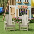 thumbnail image 1 of WestinTrends Malibu Kids Outdoor Adirondack Plastic Patio Chair (Set of 2), Sand, 1 of 15