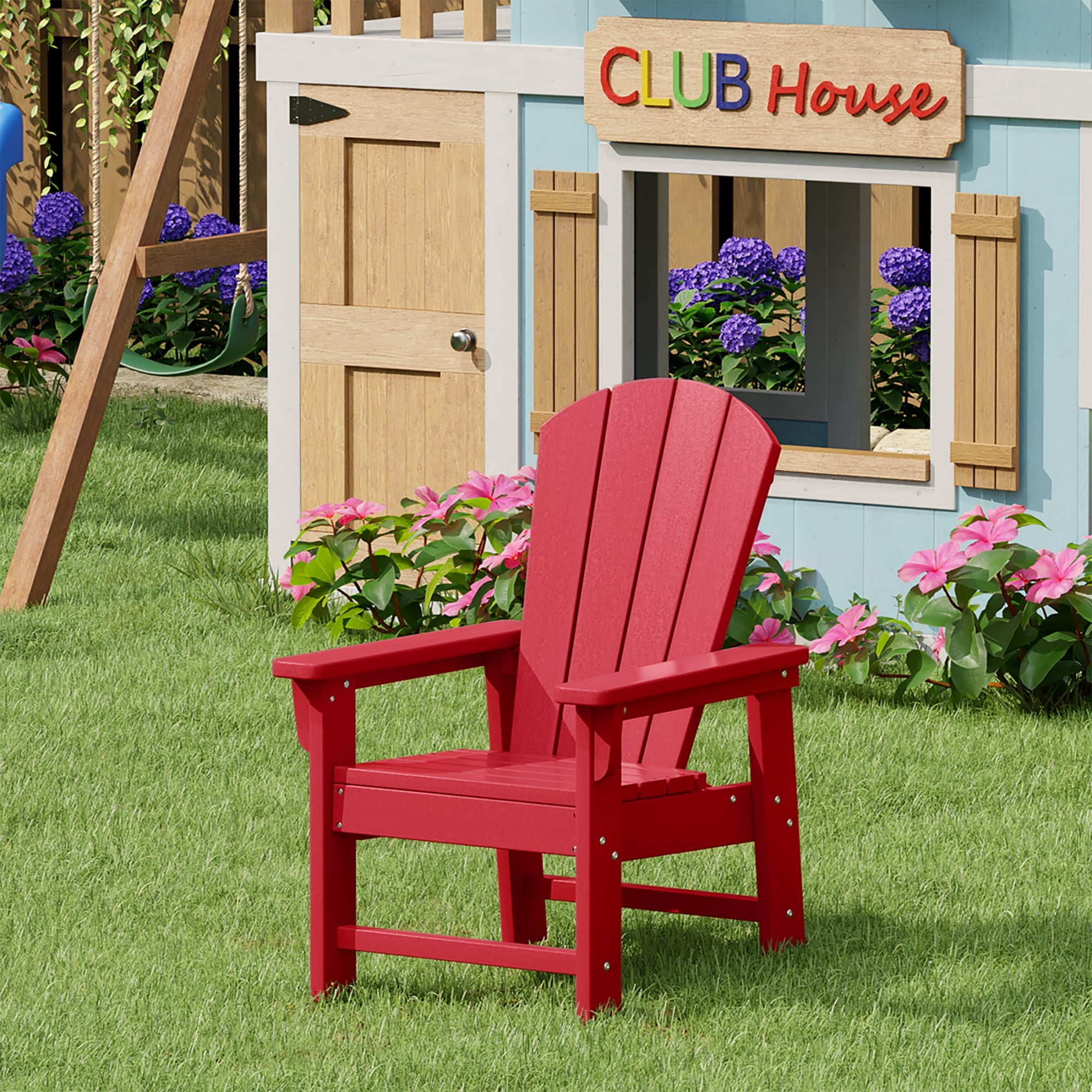 WestinTrends Malibu Kids Outdoor HDPE Adirondack Plastic Patio Chair ...