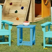 WestinTrends Malibu Kids Outdoor Patio Furniture HDPE Adirondack Square Side Table, Pacific Blue