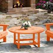 WestinTrends Malibu Low Outdoor HDPE Round Patio Coffee Table, Orange