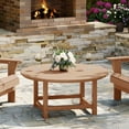 thumbnail image 1 of WestinTrends Malibu Low Outdoor HDPE Round Patio Coffee Table, Teak, 1 of 15
