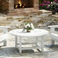 thumbnail image 1 of WestinTrends Malibu Low Outdoor HDPE Round Patio Coffee Table, White, 1 of 16