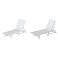 thumbnail image 1 of WestinTrends Malibu Outdoor Chaise Lounge Set of 2, All Weather Poly Lumber Patio Pool Lounge Chair with 5 Posistions Backrest, White, 1 of 9