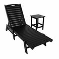thumbnail image 1 of WestinTrends Malibu Outdoor Chaise Lounge with Side Table, 2 Pieces All Weather Poly Lumber Patio Pool Lounger with 5 Posistions Backrest, Black, 1 of 9