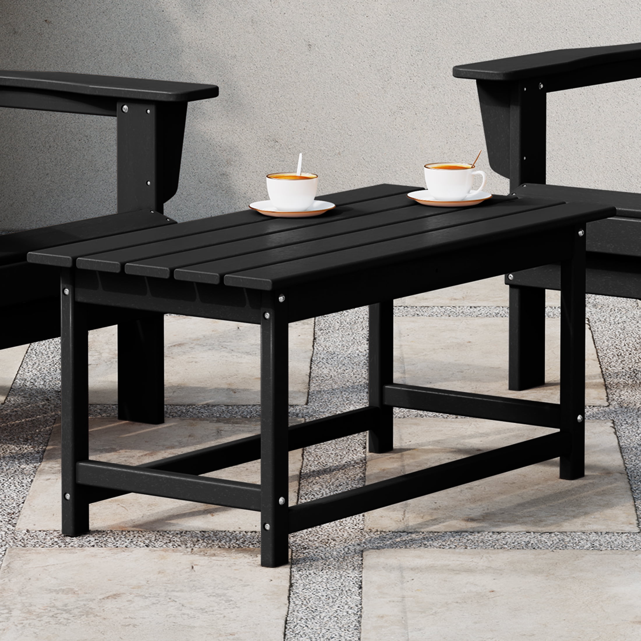 Walmart Coupons of WestinTrends Malibu Outdoor Coffee Table, 35" x 17.5" All Weather Poly Lumber Patio Adirondack Coffee Table for Garden Lawn Porch Balcony, Black