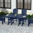 thumbnail image 1 of WestinTrends Malibu Outdoor Dining Table for 6, All Weather Poly Lumber Adirondack 71" Trestle Long Dining Table with Umbrella Hole, Navy Blue, 1 of 7