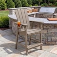 thumbnail image 1 of WestinTrends Malibu Outdoor HDPE  Tall Adirondack Counter Height Bar Chair With Cup Holder, Weathered Wood, 1 of 17