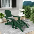 thumbnail image 1 of WestinTrends Malibu Outdoor Lounge Chair, 2-Pieces Adirondack Chair Set with Ottoman, All Weather Poly Lumber Patio Lawn Folding Chairs for Outside Pool Garden Backyard Beach, Dark Green, 1 of 14