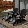 thumbnail image 1 of WestinTrends Malibu Outdoor Lounge Chair Set, 4-Pieces Adirondack Chair Set of 2 with Ottoman, All Weather Poly Lumber Patio Lawn Folding Chair for Outside Pool Beach, Black, 1 of 13