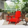 thumbnail image 1 of WestinTrends Malibu 3-Piece set classic Adirondack chair with ottoman and a small coffee table (1 seater), Red, 1 of 12