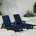 thumbnail image 1 of WestinTrends Malibu Outdoor Lounge Chairs Set of 2, All Weather Poly Lumber Patio Chaise Lounge Pool Chairs with 5 Positions Backrest, Navy Blue, 1 of 10