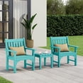 thumbnail image 1 of WestinTrends Malibu Outdoor Patio 3-Piece HDPE Adirondack Garden Chairs with Square Adirondack Side Table Set, Turquoise, 1 of 15