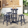 thumbnail image 1 of WestinTrends Malibu Outdoor Patio Bar Height Table and Bar Stool 4-Piece Dining Set, Navy Blue, 1 of 8