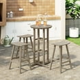 thumbnail image 1 of WestinTrends Malibu Outdoor Patio Bar Height Table and Bar Stool 4-Piece Dining Set, Weathered Wood, 1 of 8