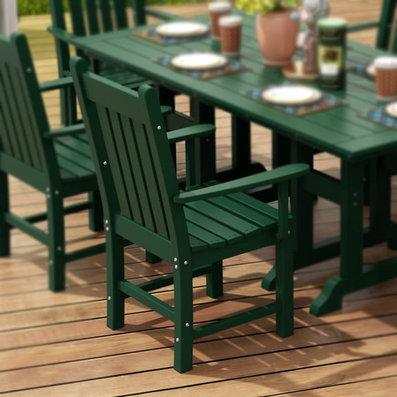 WestinTrends Malibu Outdoor Patio Dining Armchair, Dark Green