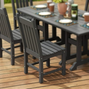 WestinTrends Malibu Outdoor Patio Dining Chair All-Weather HDPE, Gray