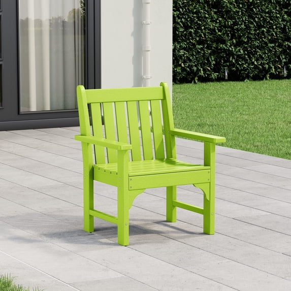 WestinTrends Malibu Outdoor Patio HDPE Adirondack Dining Arm Chair, Lime