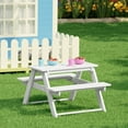 thumbnail image 1 of WestinTrends Malibu Outdoor Patio Kids HDPE Plastic Picnic Bench Table, White, 1 of 6