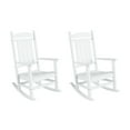 thumbnail image 1 of WestinTrends Malibu Outdoor Rocking Chair Set of 2, All Weather Poly Lumber Adirondack Rocker Chair with High Back, 350 Lbs Support Patio White Rocking Chair for Porch Deck Garden Lawn, 1 of 7