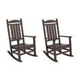 thumbnail image 1 of WestinTrends Malibu Outdoor Rocking Chair Set of 2, All Weather Poly Lumber Adirondack High Back 350 lbs Dark Brown HDPE material, 1 of 7