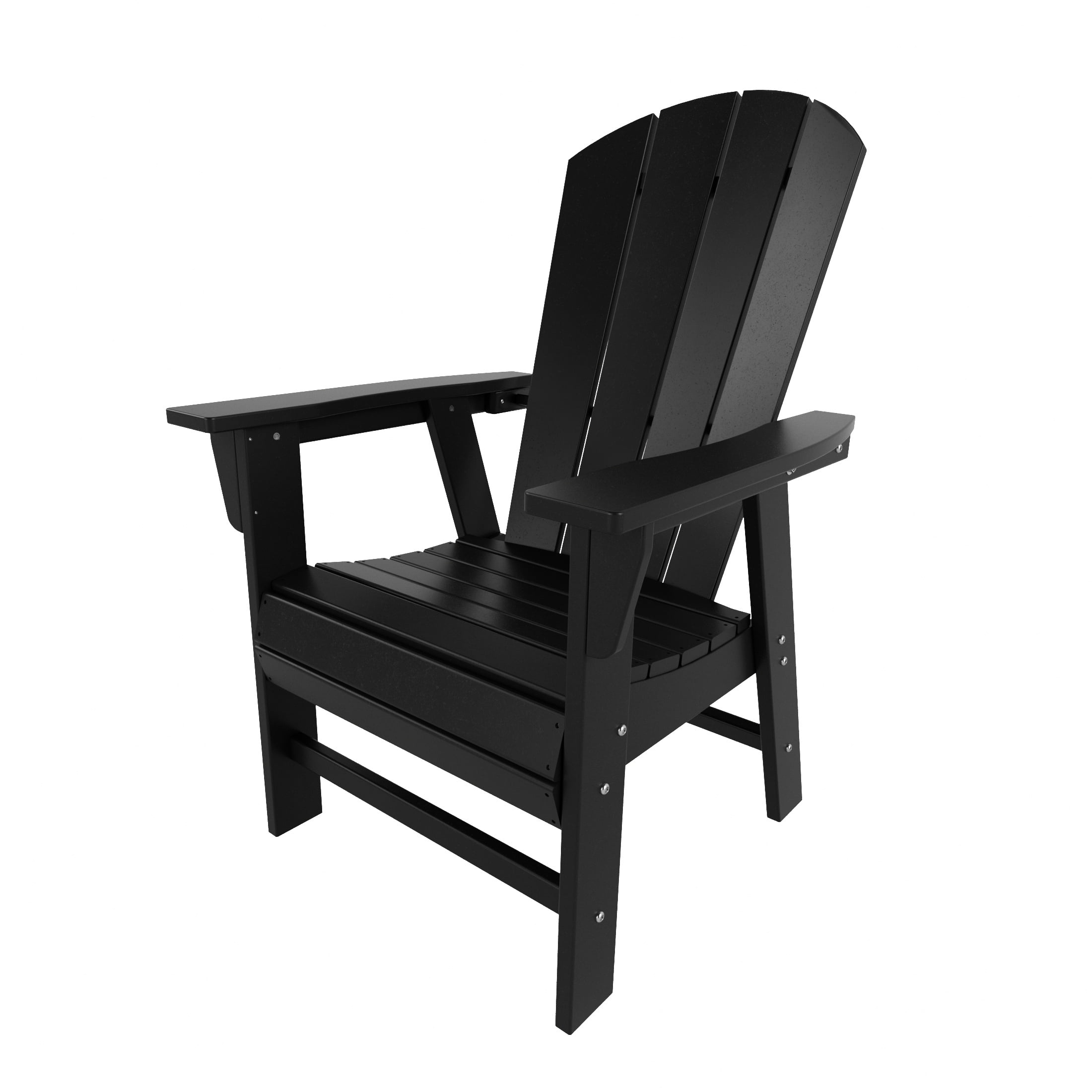 WestinTrends Malibu Deck Resistant Plastic Adirondack Dining Chairs, Ergonomic Outdoor Bistro, 350LBS Support, Black